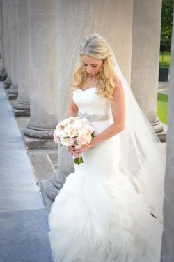Kerry Harrison NEmours Waterfall wedding bride columns stairs